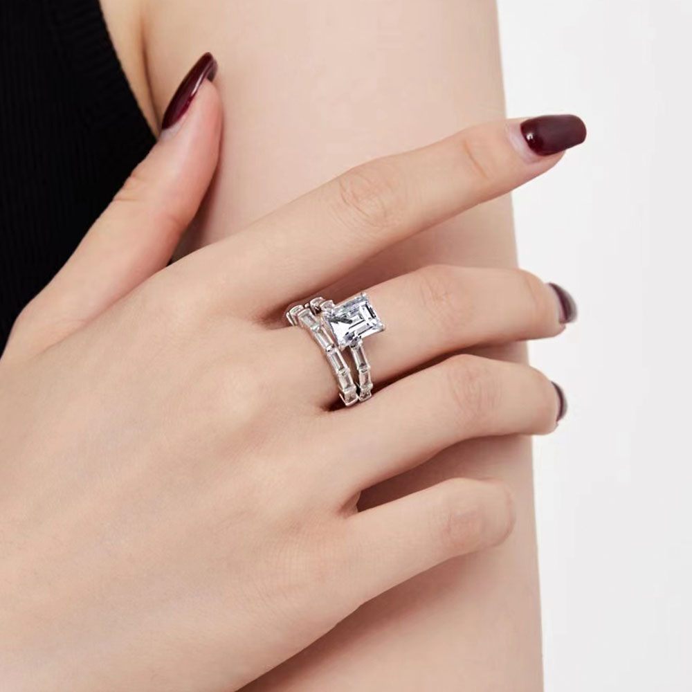 Emerald Classic Sterling Silver Ring Band