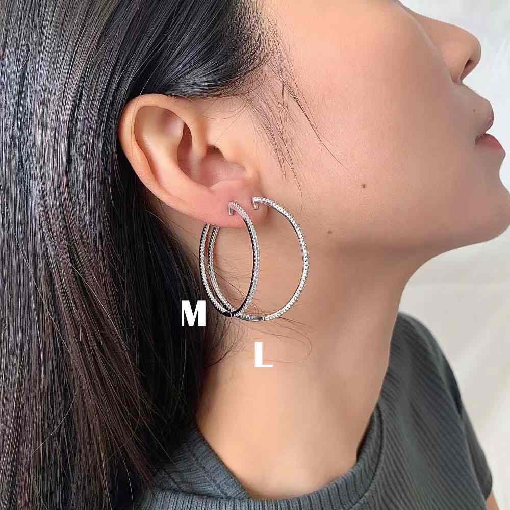 Boucles d'oreilles créoles coeur en argent sterling