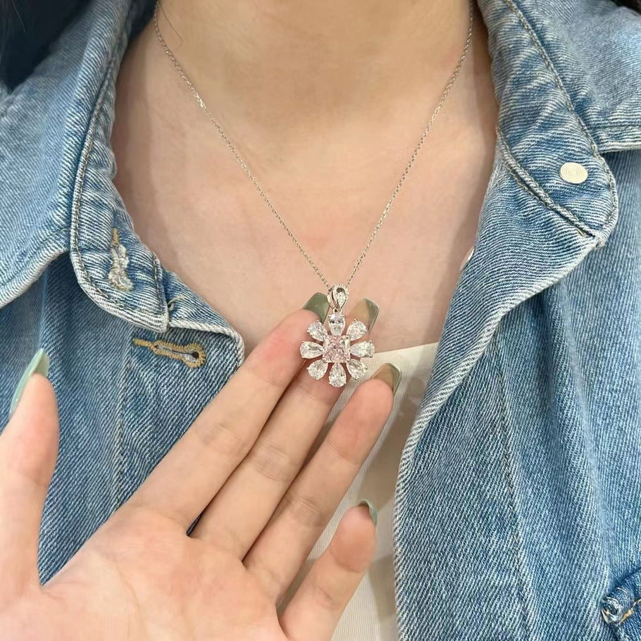 Collier en argent sterling avec zircon de luxe