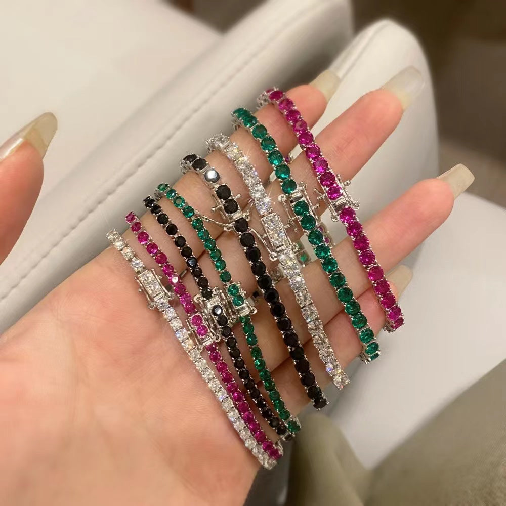 Bracelet de tennis en argent sterling Modern City