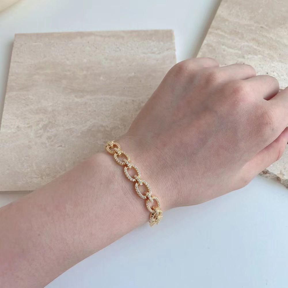 Bracelet Tennis Fermoir Argent Massif