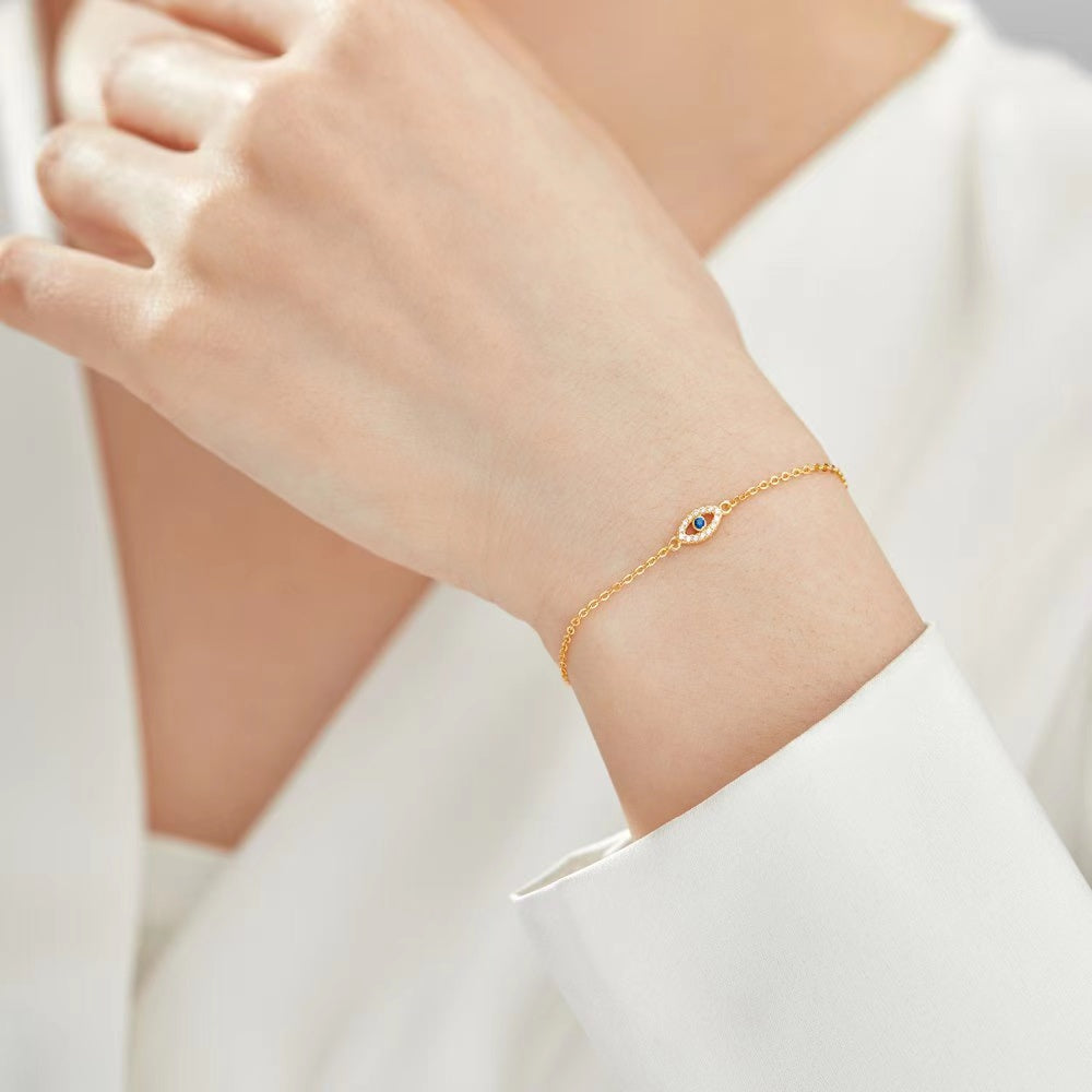 Bracelet en argent sterling mauvais œil