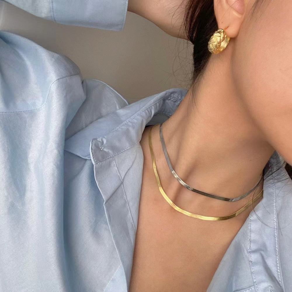 Collier classique en argent sterling 18 carats