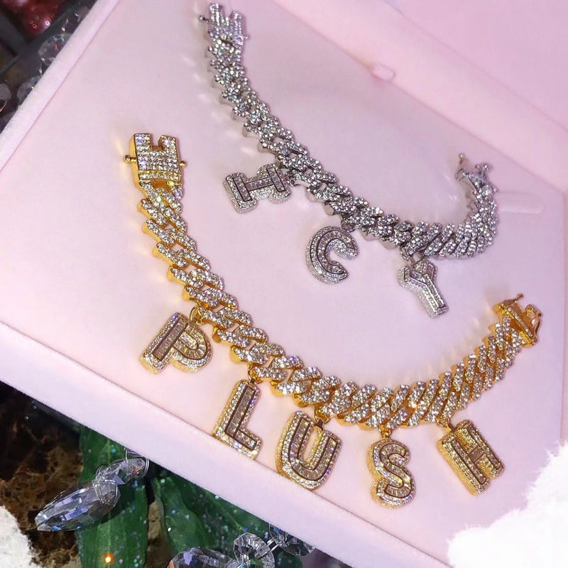 Bracelet Chaîne Cubaine Prénom Sur Mesure Cheville 12MM