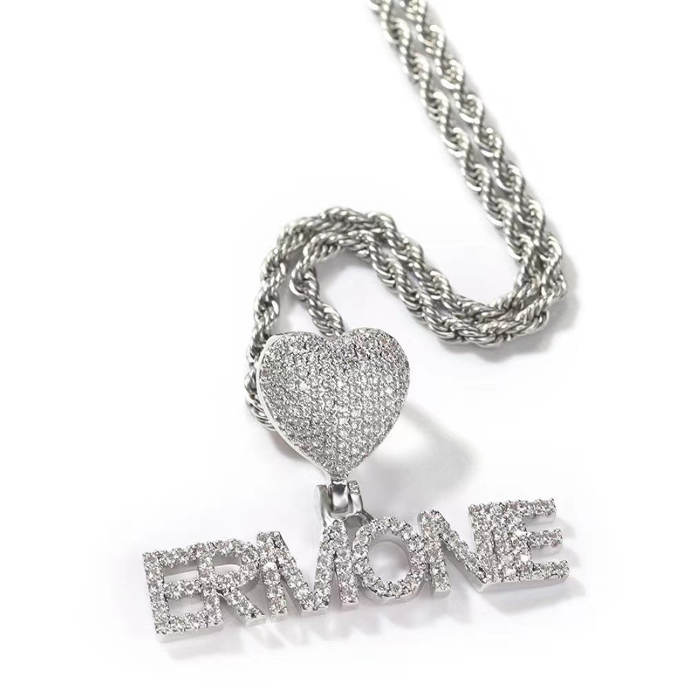 Collier Tennis Zircon Coeur Sur Mesure