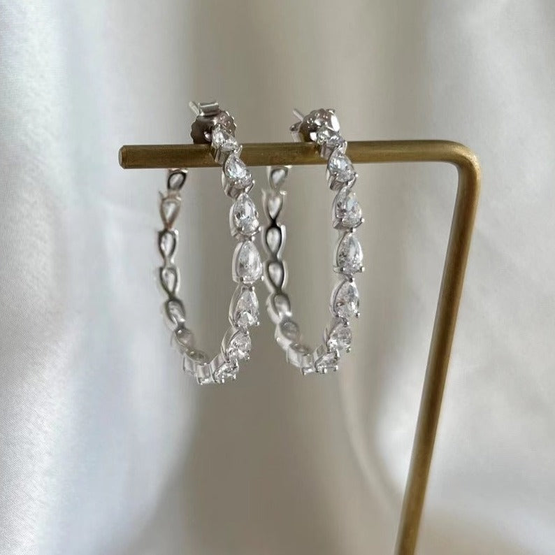 Boucles d'oreilles créoles en argent sterling Glaring Drop