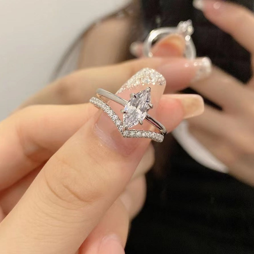 Adore Bague en argent sterling Marquise