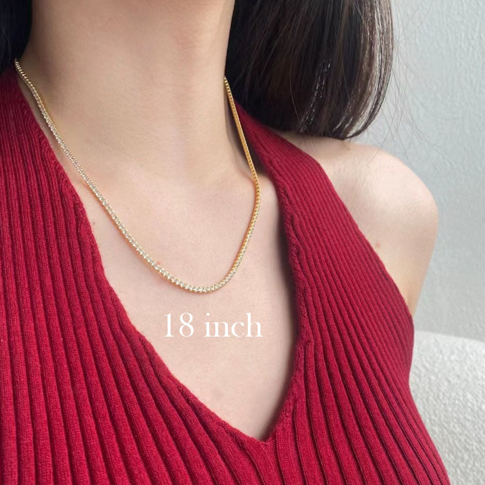 Collier tour de cou en argent sterling avec zircon