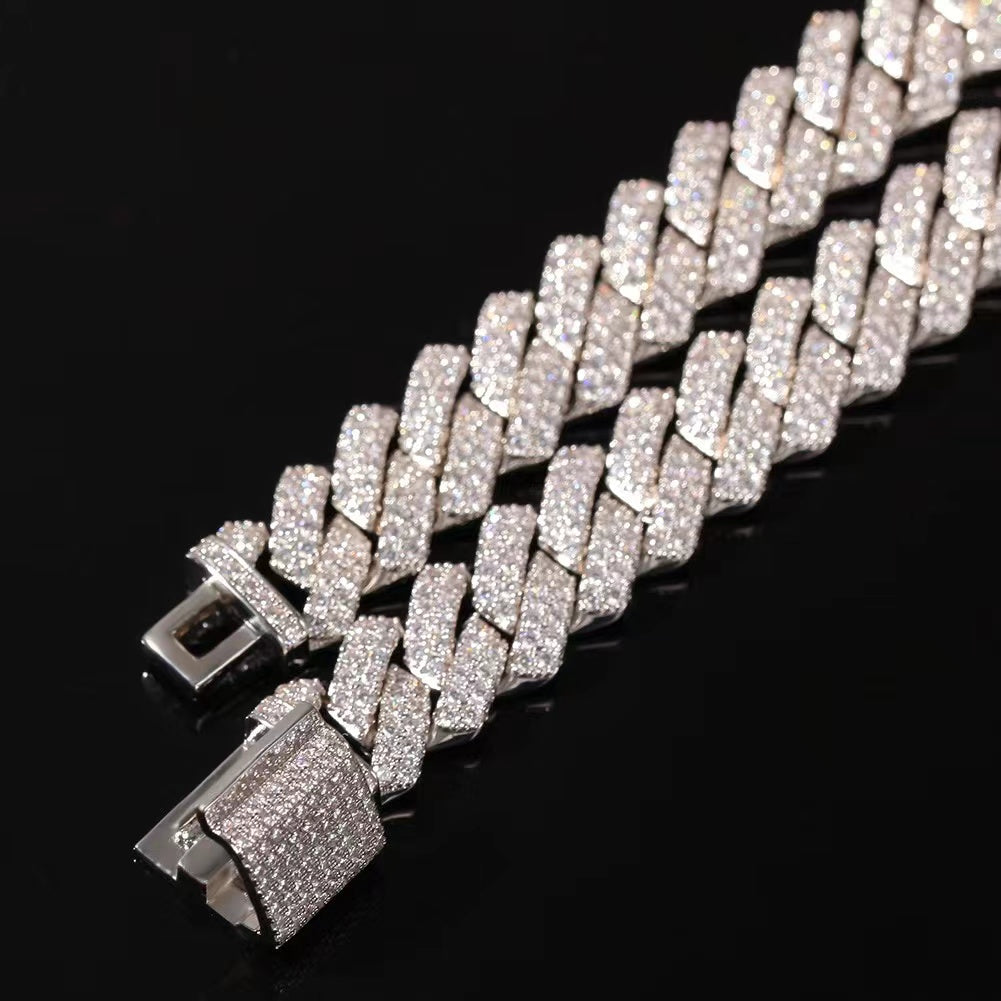 Bracelet Zircon Chaîne Cubaine 13MM
