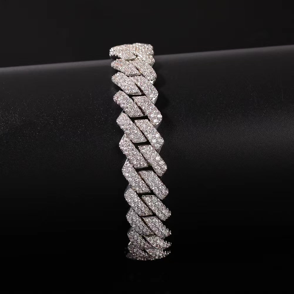 Bracelet Zircon Chaîne Cubaine 13MM