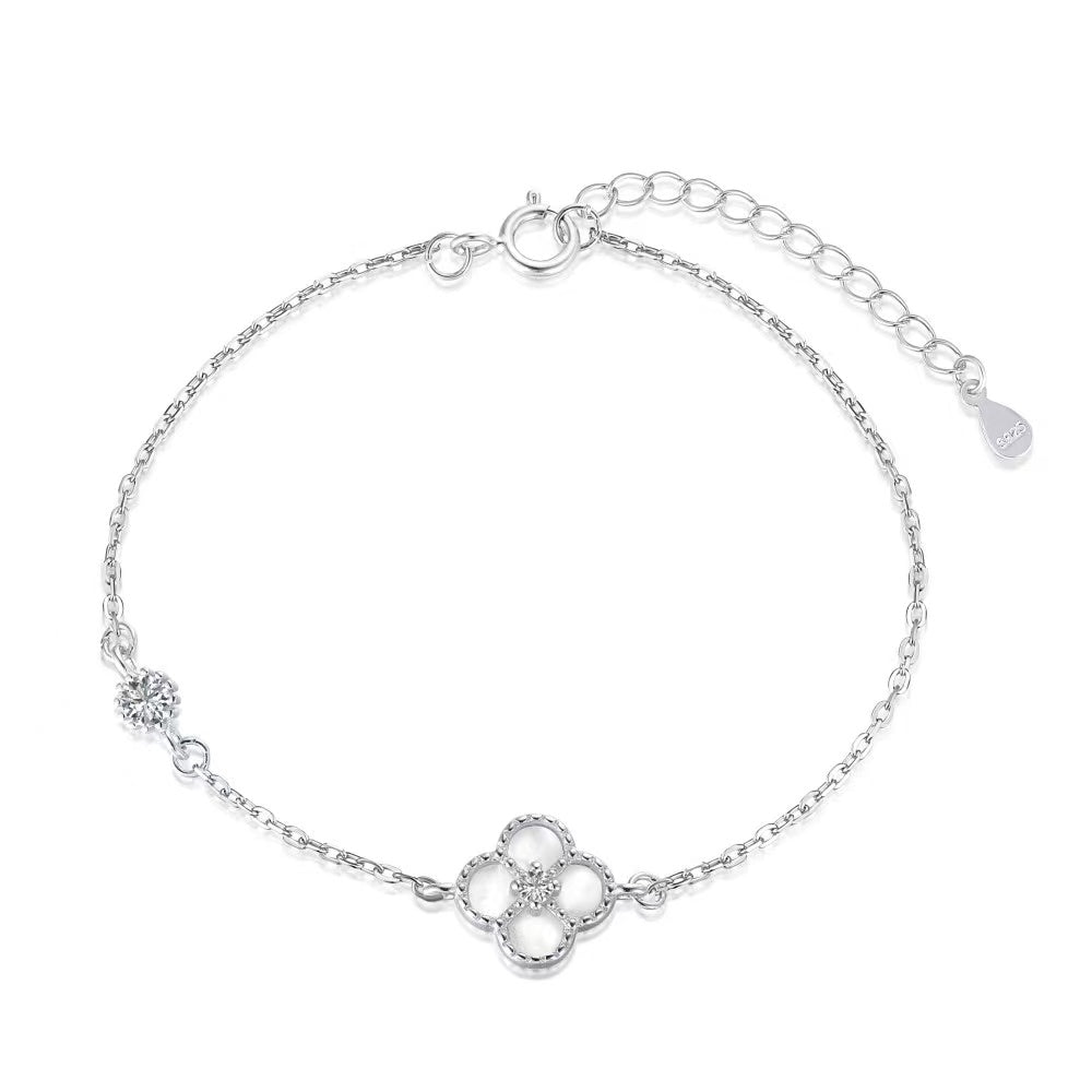 Bracelet Coeur Zircon Argent Massif