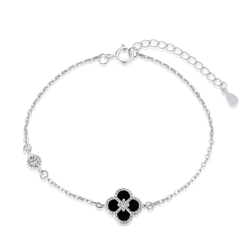Bracelet Coeur Zircon Argent Massif