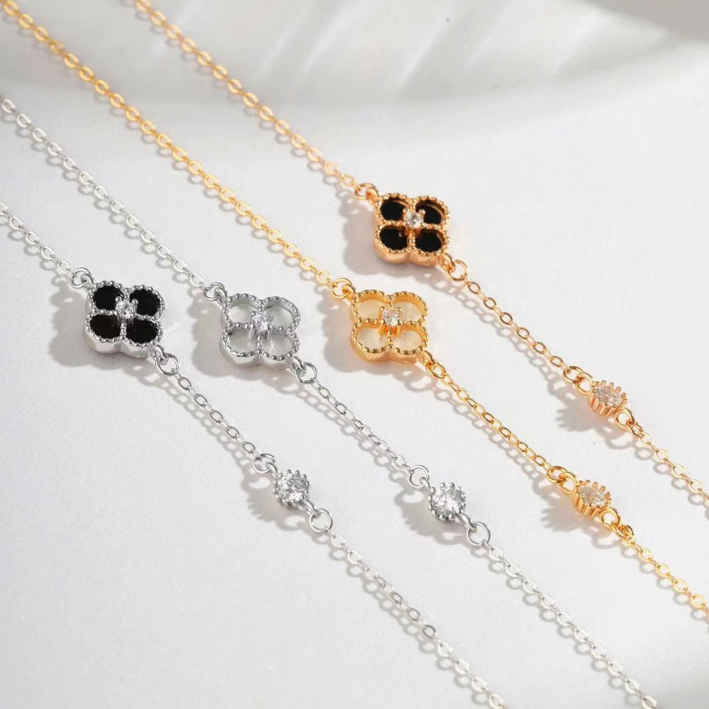 Bracelet Coeur Zircon Argent Massif