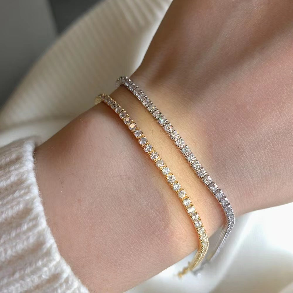 Bracelet Zircon Argent Massif 18K