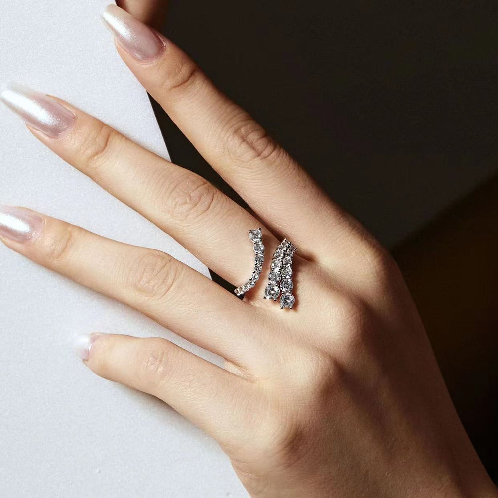 Bague en argent sterling 5 carats avec feux d'artifice