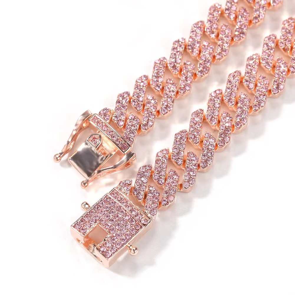 Collier Zircon Chaîne Cubaine 15MM