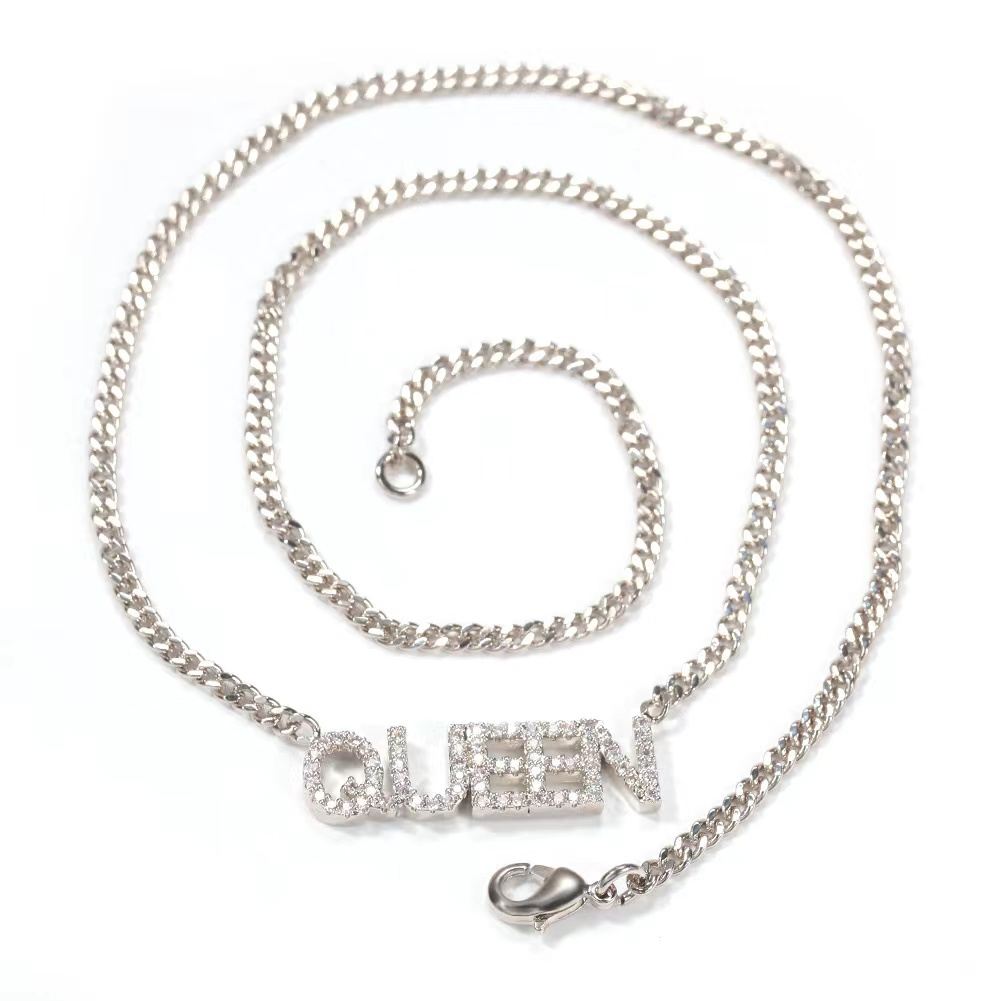 Collier de chaîne de tennis de nom fait sur commande