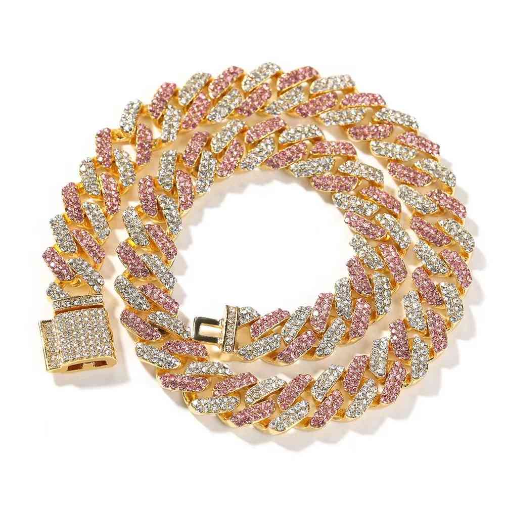 Collier Zircon Chaîne Cubaine 13MM