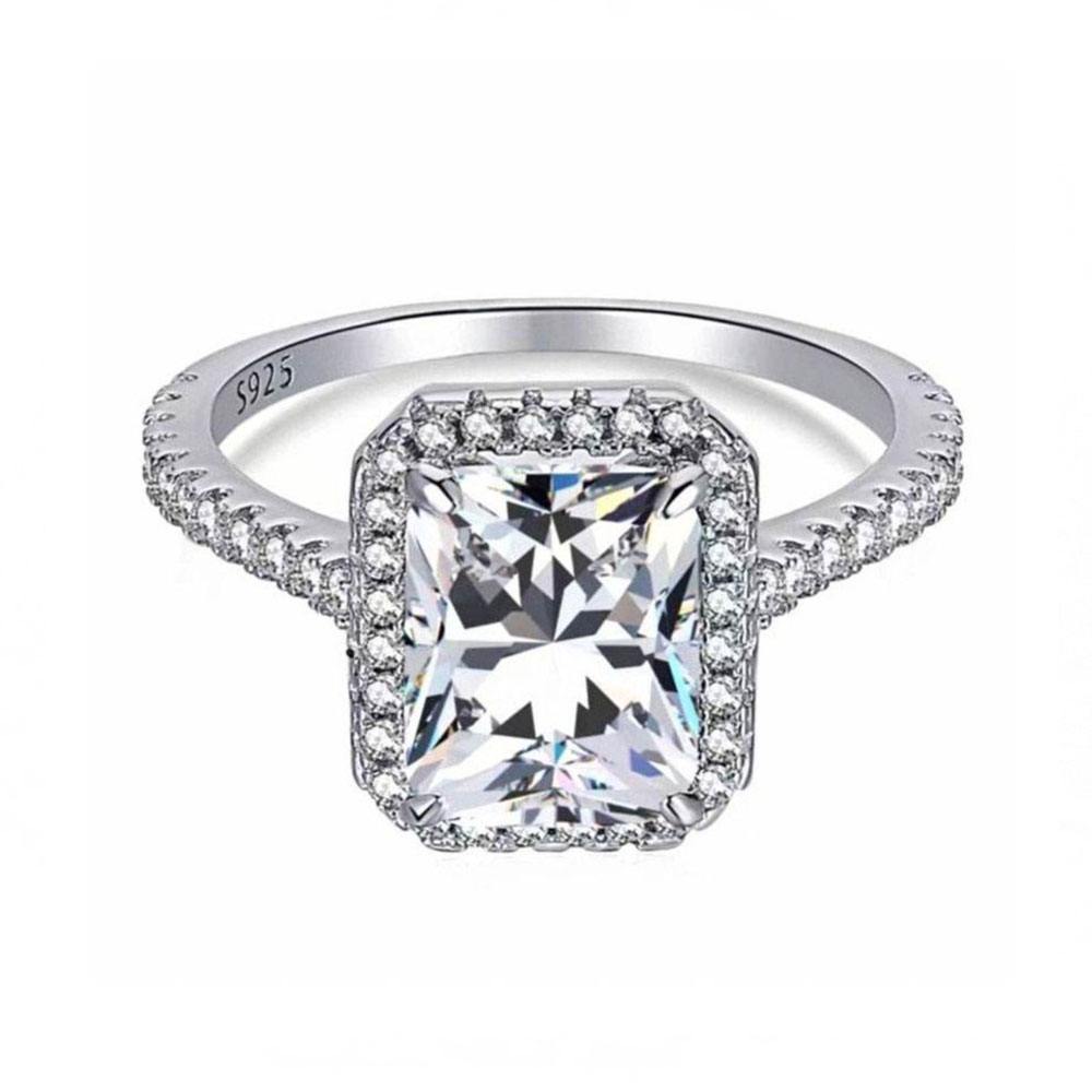 Bague scintillante en argent sterling