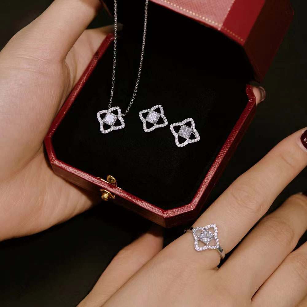 Lucky Princess Sterling Silver Jewelry Set+Gift Box