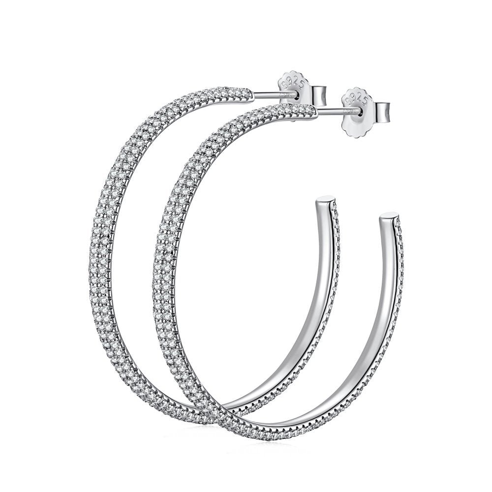 Glory Sterling Silver Earrings Hoops