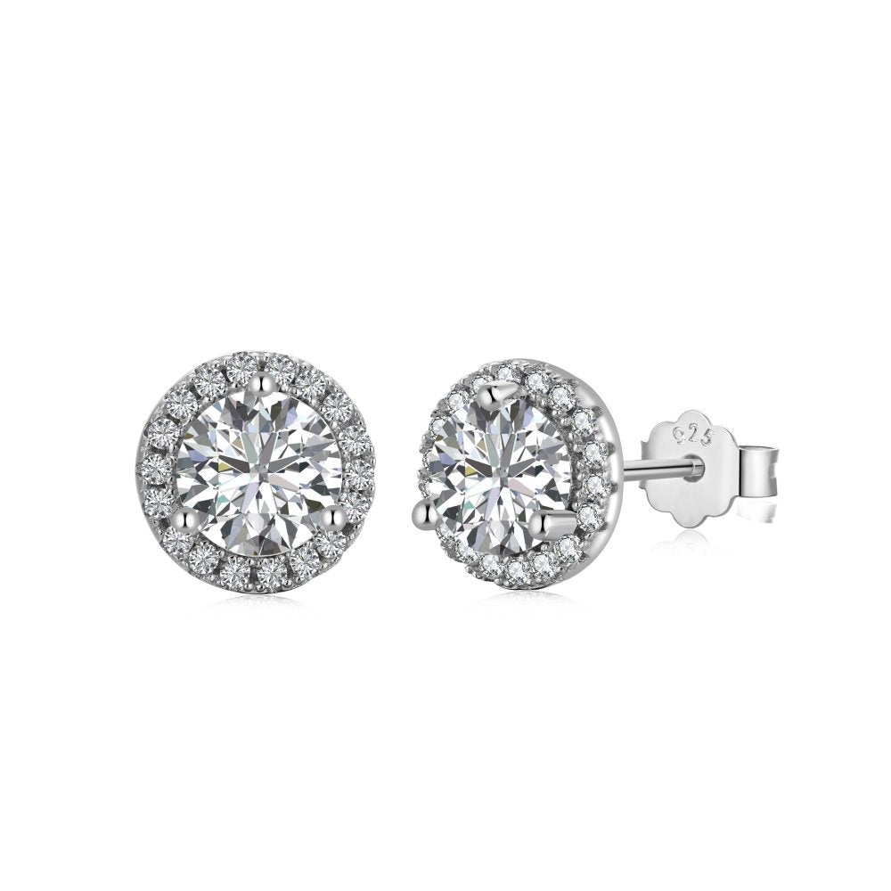 Boucles d'oreilles en argent sterling avec zircon brillant