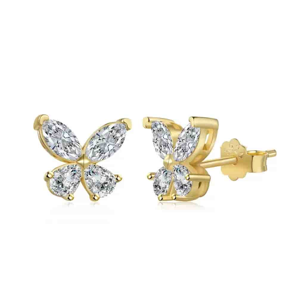 Pendientes Alas Zircon Plata Esterlina