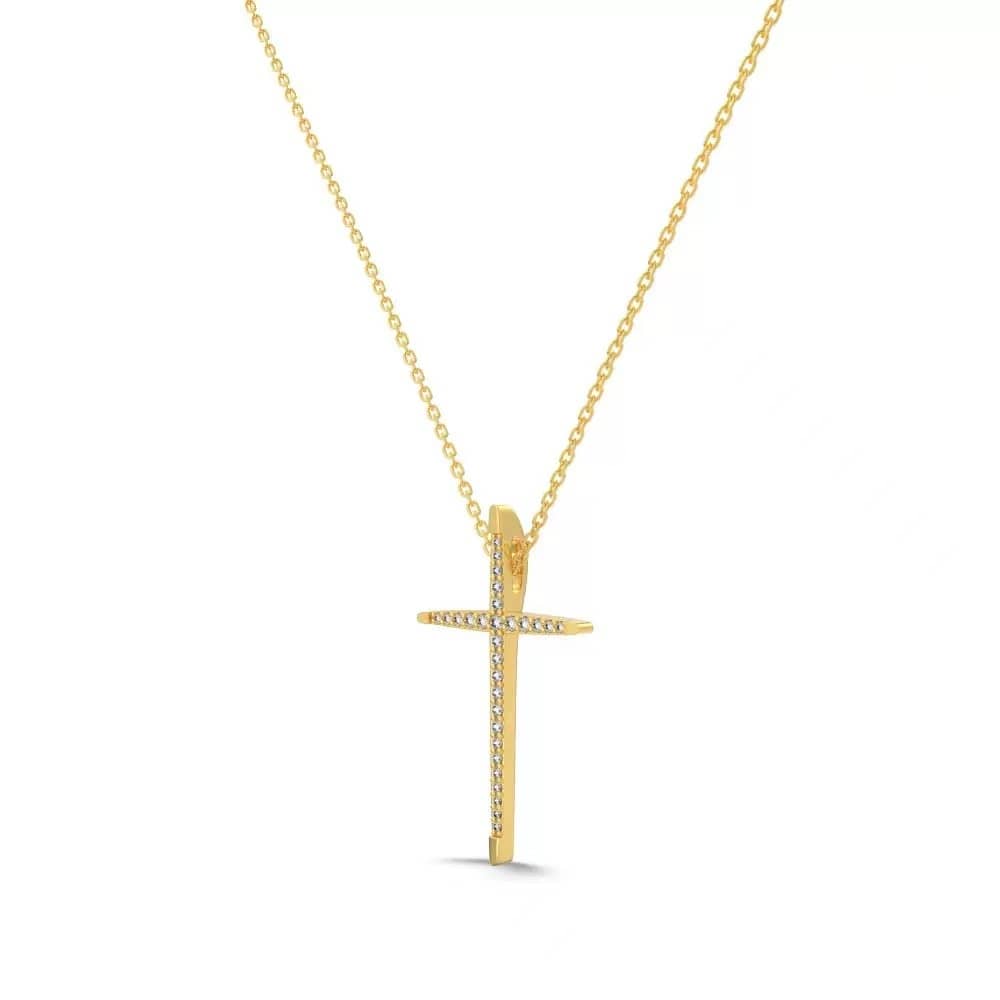 Thin Cross Sterling Silver Necklace