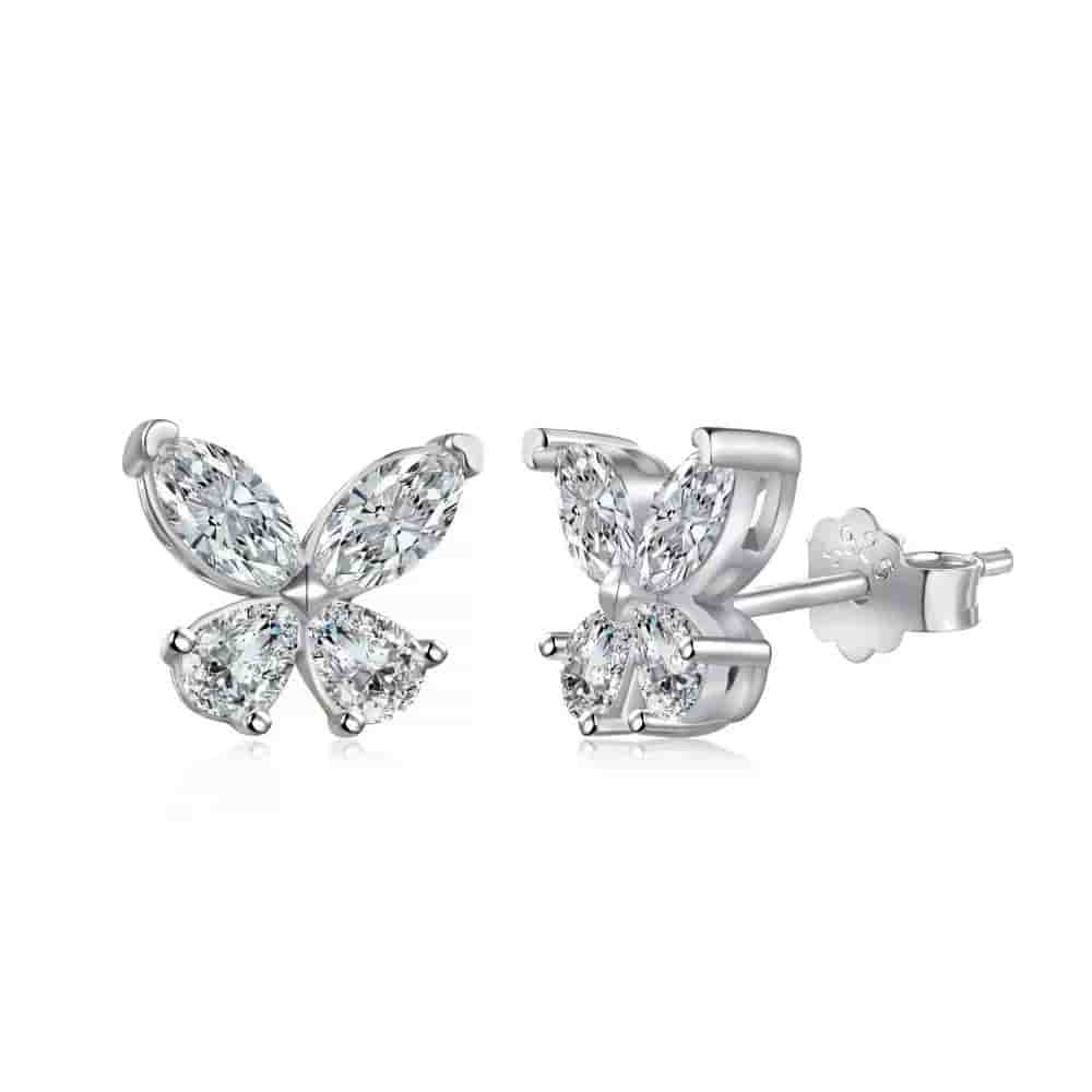 Pendientes Alas Zircon Plata Esterlina