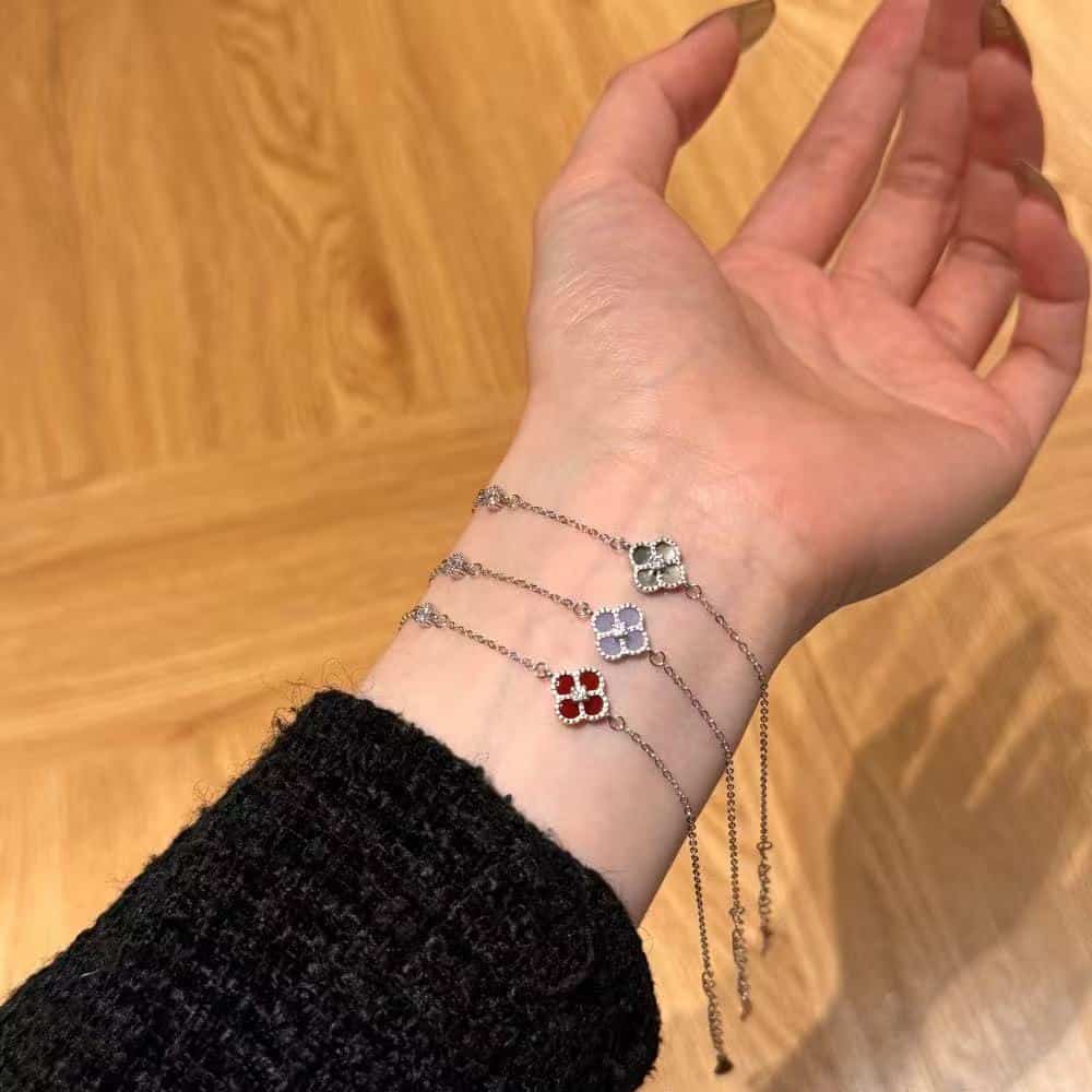 Bracelet Coeur Zircon Argent Massif