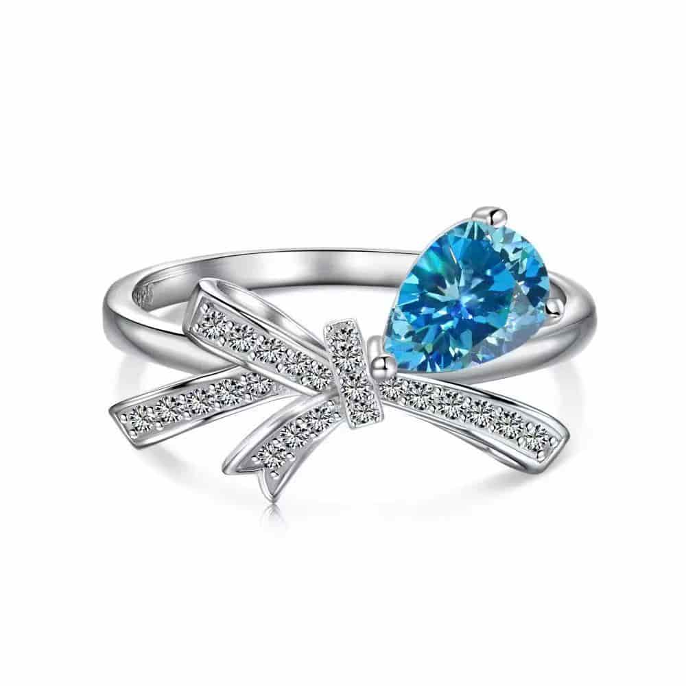 MONA BOW RING BLUE
