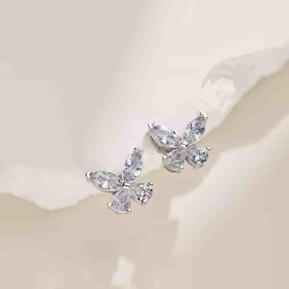 Pendientes Alas Zircon Plata Esterlina