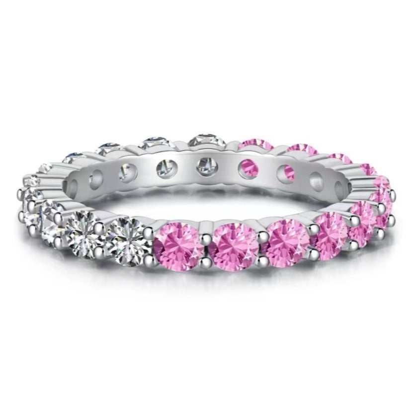 Bande de bague en argent sterling Bond romantique