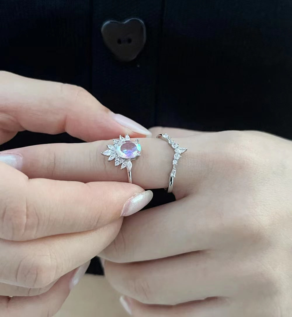 Juego de anillos de plata esterlina 925 Cosmo