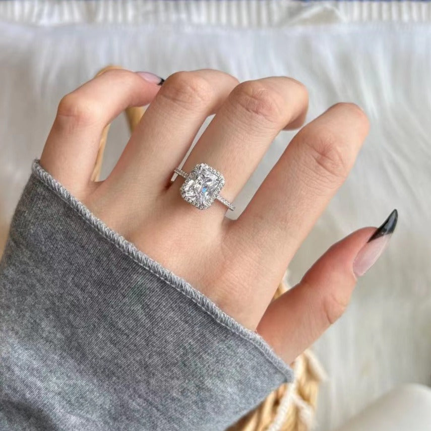 Bague scintillante en argent sterling