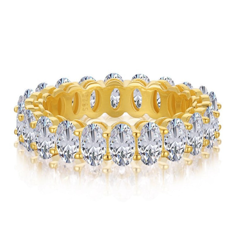 Banda de anillo de plata esterlina Luna