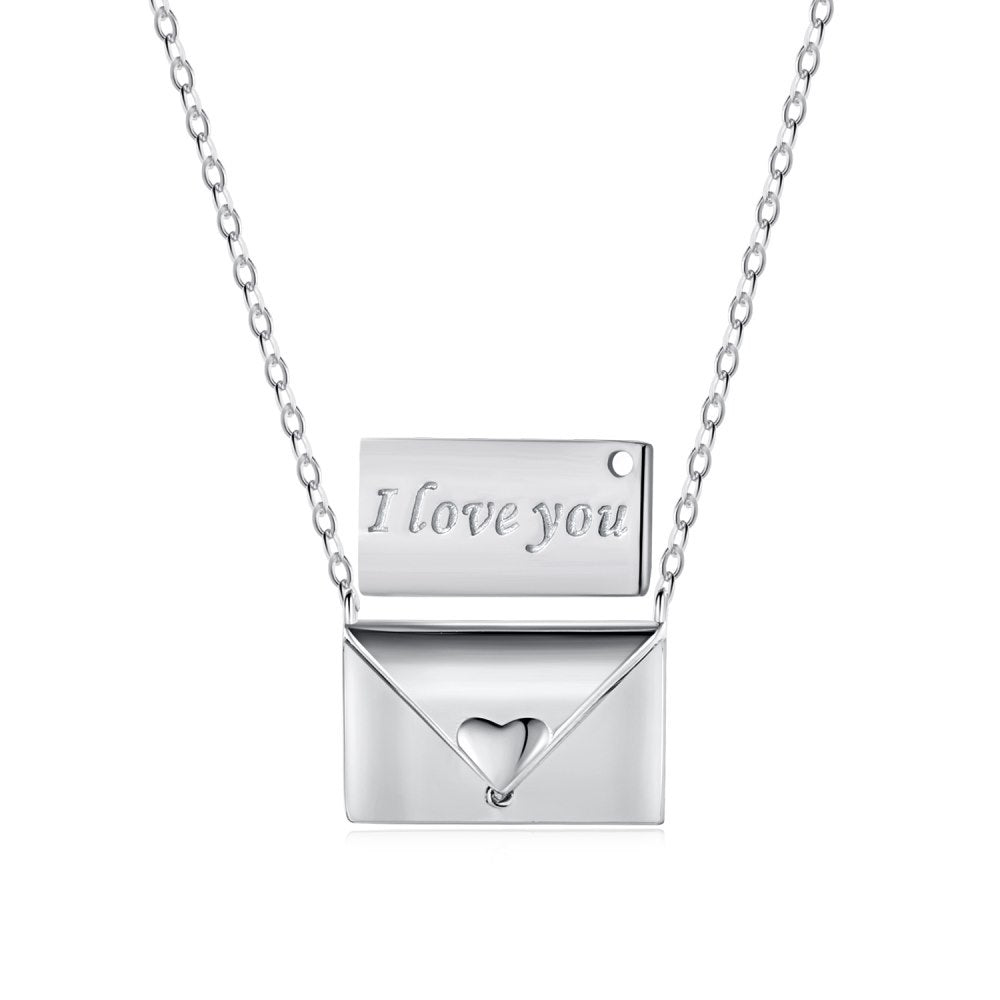Collier Je t'aime en argent sterling