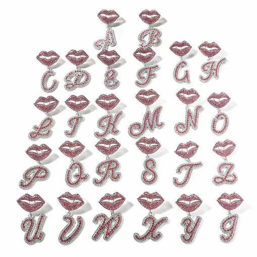 Initial Sexy Lips Two Tone Cuban Necklace