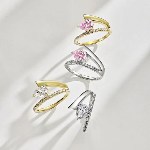 Eva Pear Sterling Silver Ring Gold