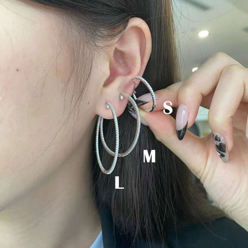 Boucles d'oreilles créoles coeur en argent sterling