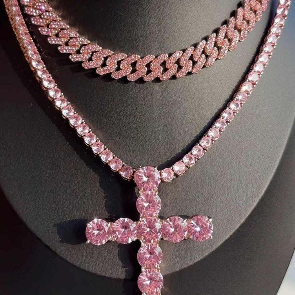 Collier Tennis Zircon Rose 4MM