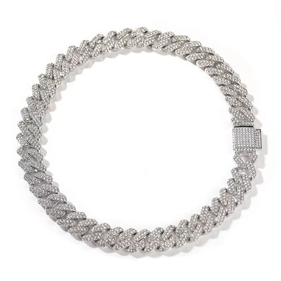 Collier Zircon Chaîne Cubaine 13MM