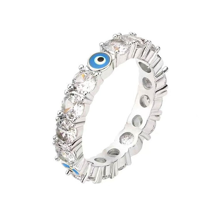 Evil Eye Zircon Ring Band