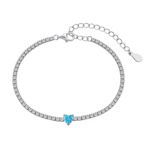 Bracelet Coeur Zircon Argent Massif