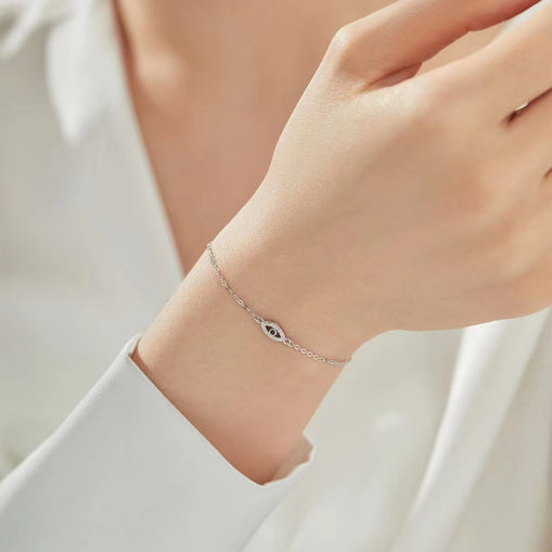 Bracelet en argent sterling mauvais œil