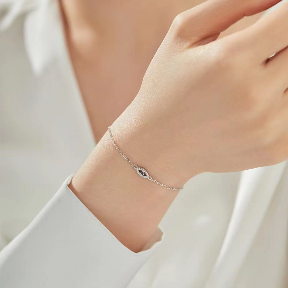 Bracelet en argent sterling mauvais œil