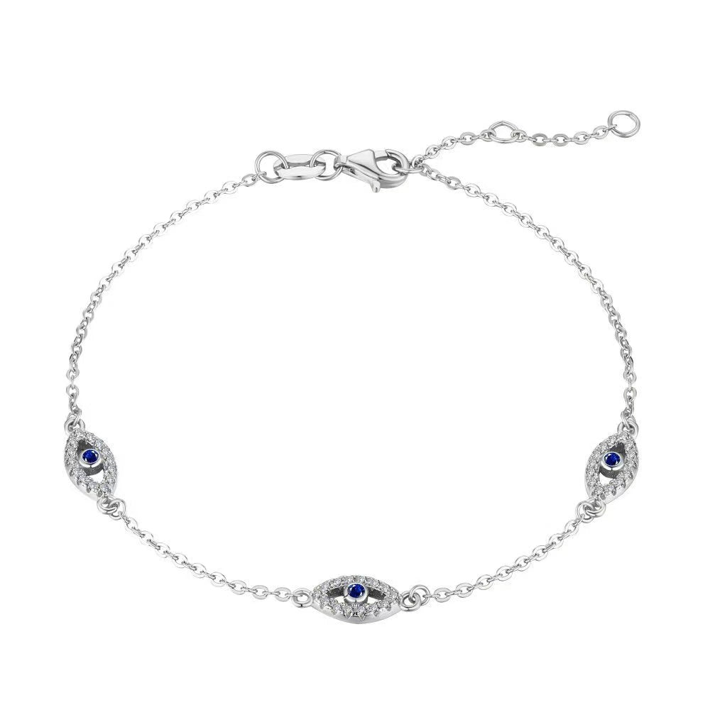 Evil Eye Sterling Silver Bracelet 18K