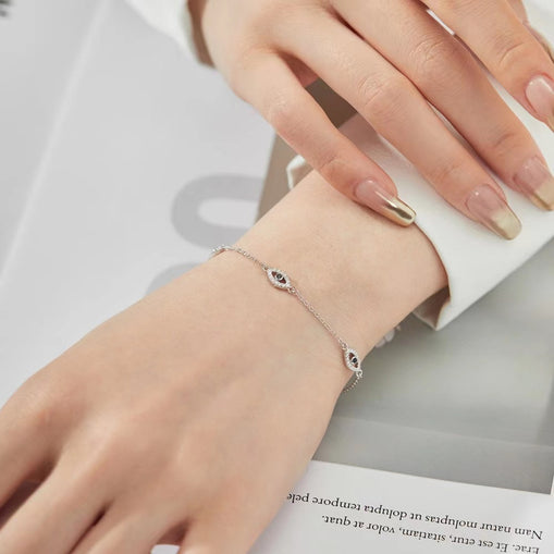 Bracelet Mauvais Œil en Argent Massif 18K