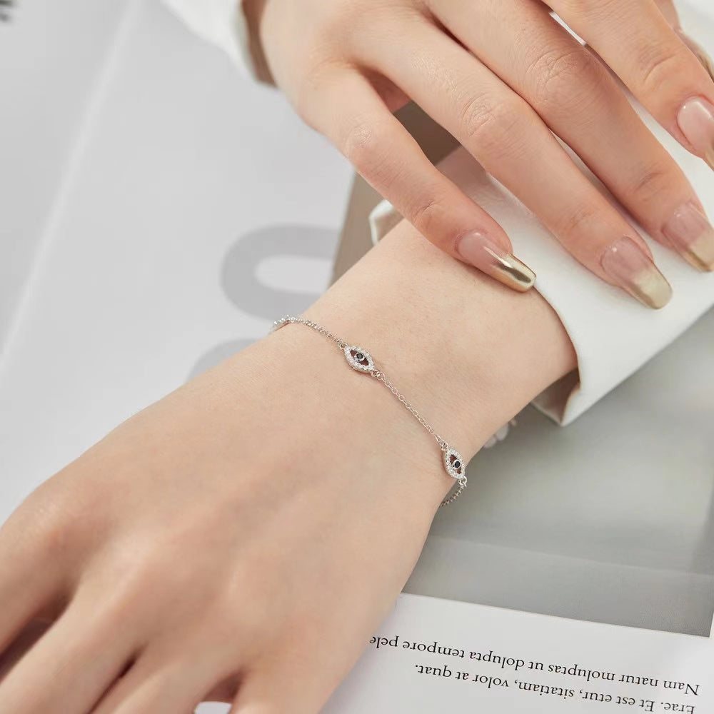 Bracelet Mauvais Œil en Argent Massif 18K