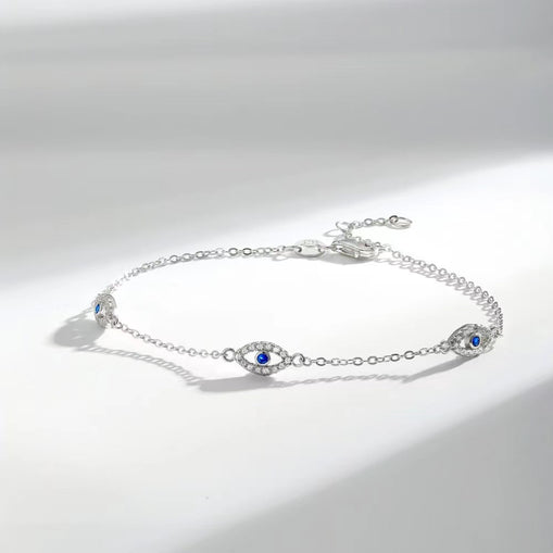 Bracelet Mauvais Œil en Argent Massif 18K